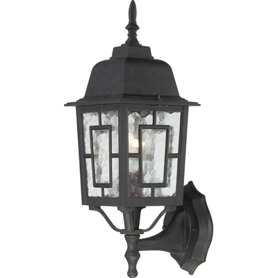 Nuvo Lighting 60/4926  Banyan - 1 Light - 17" Outdoor Wall with Clear Water Glass in Textured Black Finish